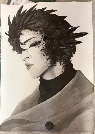Ink Wash and White Gel Pen